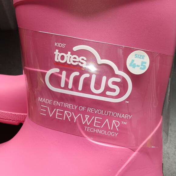 Totes Kids Pink Waterproof Rubber Non Slip Rain Boots - Picture 3 of 7